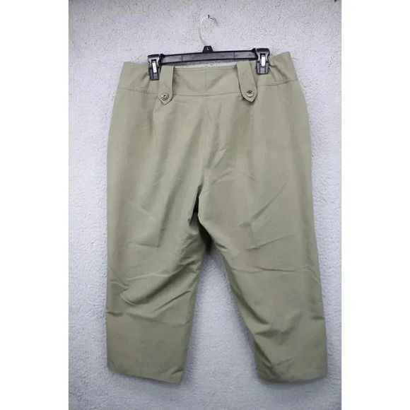 Larry Levine Stretch Women's Olive Green Capri's -Sz. 14-Pockets-Nice - Picture 8 of 9